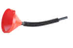 HDPE-Universal Trichter mit Sieb,210 mm Ø / rot / mit Faltenbalgschlauch