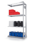 Anbauregal Clip-Set S100 Vzk,H=2000 B=1000 T=400 mm m. 4 Böden