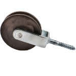 Grauguss-Bügelseilrolle m. Holzschraube,60 mm Ø / bis 8 mm Seil / max. 22 kg