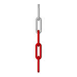 PVC Absperrkette rot/weiß,6,0 x 40,0 mm (VE=30 mtr)