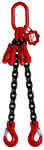 2-Strang-Gehänge / 8 mm,Nutzlänge 2280 mm / GK8 / 2,80 t/2,00 t,Gabelkopfhaken / Verkürzer m. Sicherung