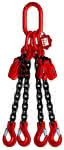 4-Strang-Gehänge / 8 mm,Nutzlänge 1380 mm / GK8 / 4,25 t/3,00 t,Gabelkopfhaken / Verkürzer m. Sicherung