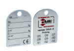 Tragkraft-Plakette für Anschlagketten,Aluminium "MCBULL" Ausführung für GK8 / GK10,für Einstrang und Mehrstrang