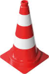 Verkehrsleitkegel PVC,H=500 mm / 1,25 kg / 2 weiße Streifen
