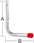 verz. Wand-/Deckenhaken / rot gummiert,165 x 150 mm / L-Form