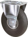Transportgeräte-Bockrolle / Ø 260 mm / 200 kg,Stahlblech / luftbereift / Rollenlager,Rillenprofil