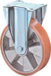 Schwerlast-Bockrolle / Ø 125 mm / 450 kg,Stahlblech / Polyureth. / Kugellager