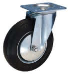 Transportgeräte-Lenkrolle / Ø 80 mm / 50 kg,Stahlblech / Vollgummi / Rollenlager