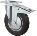 Transportgeräte-Lenkrolle / Ø 80 mm / 50 kg,Stahlblech / Vollgummi / Rollenlager / Feststeller