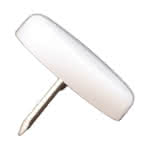 Stuhlgleiter Kunststoff / weiß m. Nagel,25 mm / Nr. 340750 (VE=100)