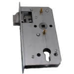 Schloss z. Schlosskasten / 55 Dorn / 8/72 mm,DIN R/L / f. 40 mm Rohr / 400P