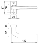 "Edi" Aluminium-Drücker,auf massiv-Rosette / fest/drehbar / 8 mm / F1