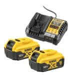 DeWalt Akku Starter Kit / DCB1104P2-QW,Inkl. 2 Stk. 18 V / 5,0 Ah