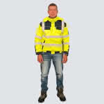 Ocean Warnschutz-Regenjacke,100 % PES / TPU Membrane / gelb-marine / Gr. L