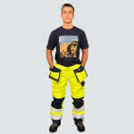 Ocean Warnschutz-Regenhose,100 % PES / TPU Membrane / gelb-marine / Gr. L