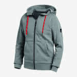 FHB Sweater-Jacke / Benno (m. Kapuze),10% PES/90% BW / Grau / Gr. XL