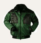 Pilotjacke Norway mit Webpelz,Größe XXL / forstgrün/schwarz abgesetzt