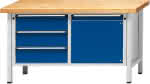 Werkbank V (40 mm) 1500x700x840mm,3x SL 180 mm (VA), 1x Tür 540 mm,RAL 7035/5010