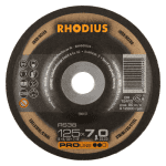 Rhodius Schruppscheibe Edelst. / gekr.,125 x 7,0 x 22,23 mm / RS38 / (VE=25)