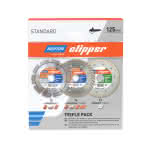Norton Diamantscheiben-Set Standard,125 mm (1x Universal / 1x Turbo / 1x Ceramic)