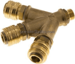 Druckluft 3-fach Abzweig m. Kupplung,3/8" AG Mess.