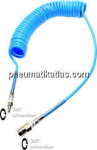 Druckluft-Spiralschlauch mit Knickschutz,10 x 6,5 mm 8 mtr inkl. Stecker/Kupplung NW7
