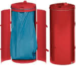 Abfallsammler-Doppeltür,120 l rot H 980 mm,VAR
