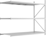 META Weitspannregal,MINI-RACK Anbaufeld B260-,0xT1050xH2200mm 3 Stahlp-