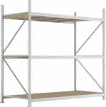 META Weitspannregal,MINI-RACK Grundfeld B220-,0xT1050xH2200mm 3 Spanpl-