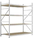META Weitspannregal,MINI-RACK Grundfeld B220-,0xT1050xH2500mm 4 Spanpl-
