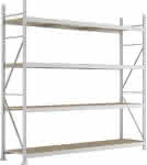 META Weitspannregal,MINI-RACK Grundfeld B260-,0xT650xH2500mm 4 Spanpla-