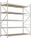 META Weitspannregal,MINI-RACK Grundfeld B260-,0xT1050xH3000mm 5 Spanpl-