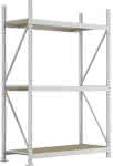 META Weitspannregal,MINI-RACK Grundfeld B140-,0xT650xH2200mm 3 Spanpla-