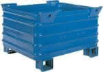 Stapelbehälter RAL5010,B1200xT800xH620 mm,Nutzlast 2t Auflast 8t - u-förmige Füße