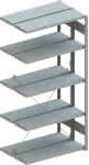 Doppel-Steckregal CLIP,B1000xT2x400xH2000 mm,Anbaufeld 2x5 Böden - vzk Fachlast 100kg META
