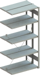 Doppel-Steckregal CLIP,B1000xT2x500xH2000 mm,Anbaufeld 2x5 Böden - vzk Fachlast 100kg META