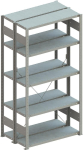 Doppel-Steckregal CLIP,B1000xT2x500xH2500 mm,Grundfeld 2x6 Böden - RAL7035 Fachlast 100kg