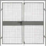 Doppeltür,Trennwandsystem Vario,B2000xH2200 mm RAL 7037 - Drahtgitter