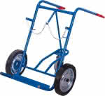 Stahlflaschenkarre 150 kg,2x40-50 l Gummi, Stützr.,VarioFit
