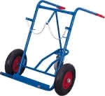 Stahlflaschenkarre 150 kg,2x40-50 l Luft, Stützr.,VarioFit