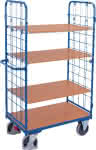 Etagenwagen 500 kg 2 Wand,4 Böden Lad. 1200x800 mm,VarioFit
