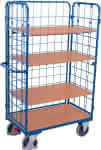 Etagenwagen 500 kg 3 Wand,Lad. 1000x700 mm 4 Böden,VarioFit
