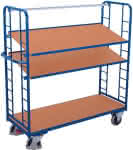 Etagenwagen 250 kg 2 Wand,1320x535 mm 3 Böden,VarioFit