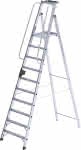 Alu-Stehleiter,10 Stufen,Gesamthöhe 3,05 m - Arbeitshöhe bis 4,30 m