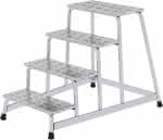 Alu-Arbeitspodest,4 Stufen starr,Podesthöhe 0,80 m - Arbeitshöhe bis 2,80 m