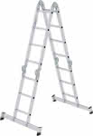Alu-Vielzweckleiter,2x3 + 2x4 Sprossen,Höhe als Bühne 0,99 m - Arbeitshöhe bis 5,30 m