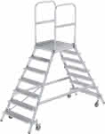 Alu-Podestleiter,2x7 Alu-Stufen,Podesthöhe 1,68 m - Arbeitshöhe bis 3,70 m