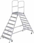 Alu-Podestleiter,2x8 Alu-Stufen,Podesthöhe 1,92 m - Arbeitshöhe bis 3,90 m