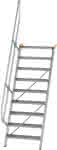 Alu-Treppe 60 Grad,4 Stufen B 600 mm,lichte Höhe 970 mm - Ausladung 811 mm
