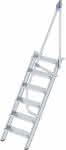 Alu-Treppe 60 Grad,6 Stufen B 600 mm,lichte Höhe 1450 mm - Ausladung 1096 mm